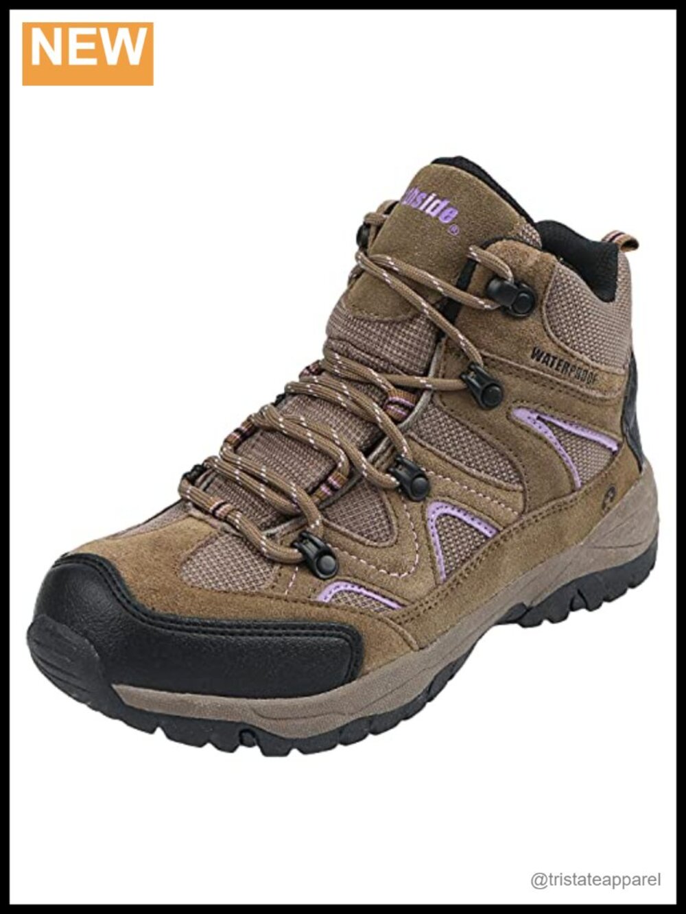 Waterproof Hiking Boots Women's Lace-Up Suede Ankle-High Outdoor Trekking Shoes